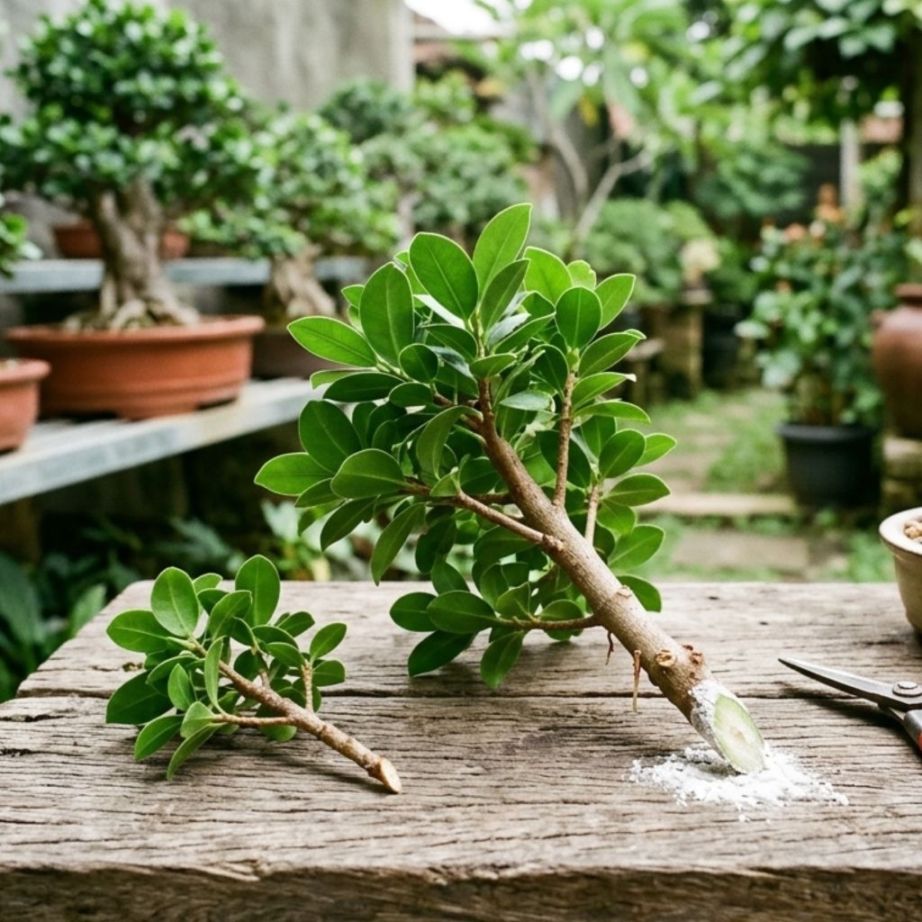 Stek Batang Ficus Kompakta Fresh Cutting Siap Tanam | Bahan Bonsai Beringin Compacta