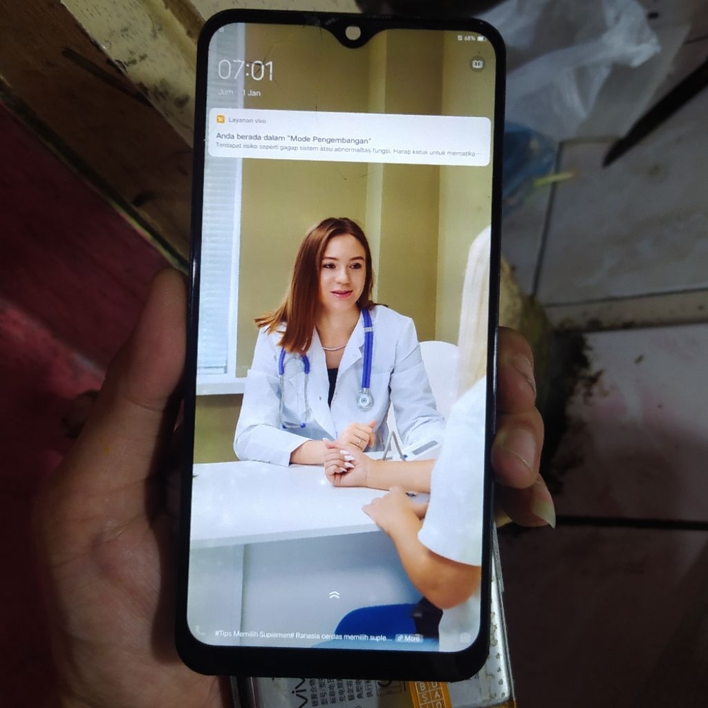 lcd vivo y12 y17 retak normal