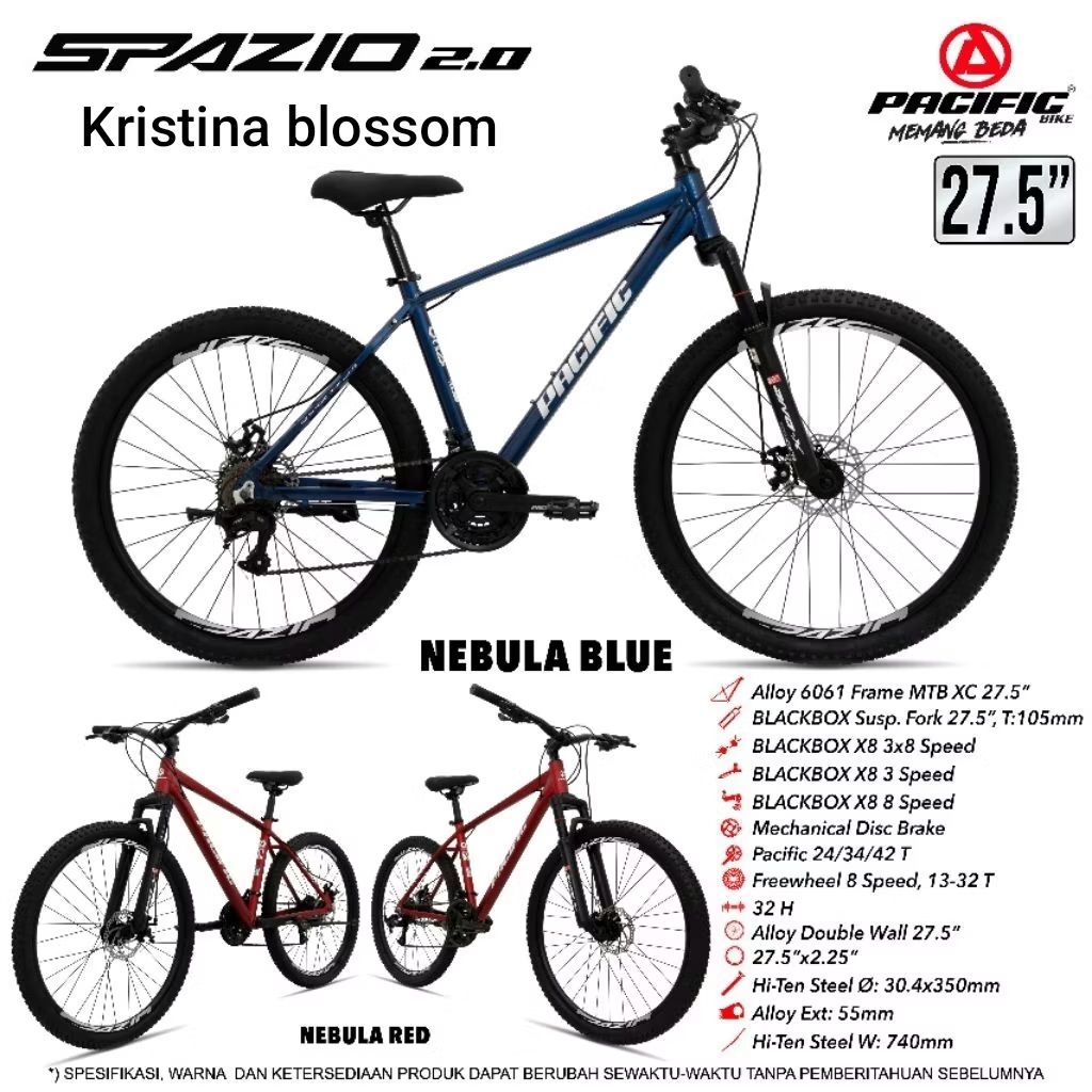 Sepeda MTB gunung 27.5 inch Exotic 2612 AF Pacific Invert Spazio 2.0 Exotic 27.5 2.0 2612 slx hydrau