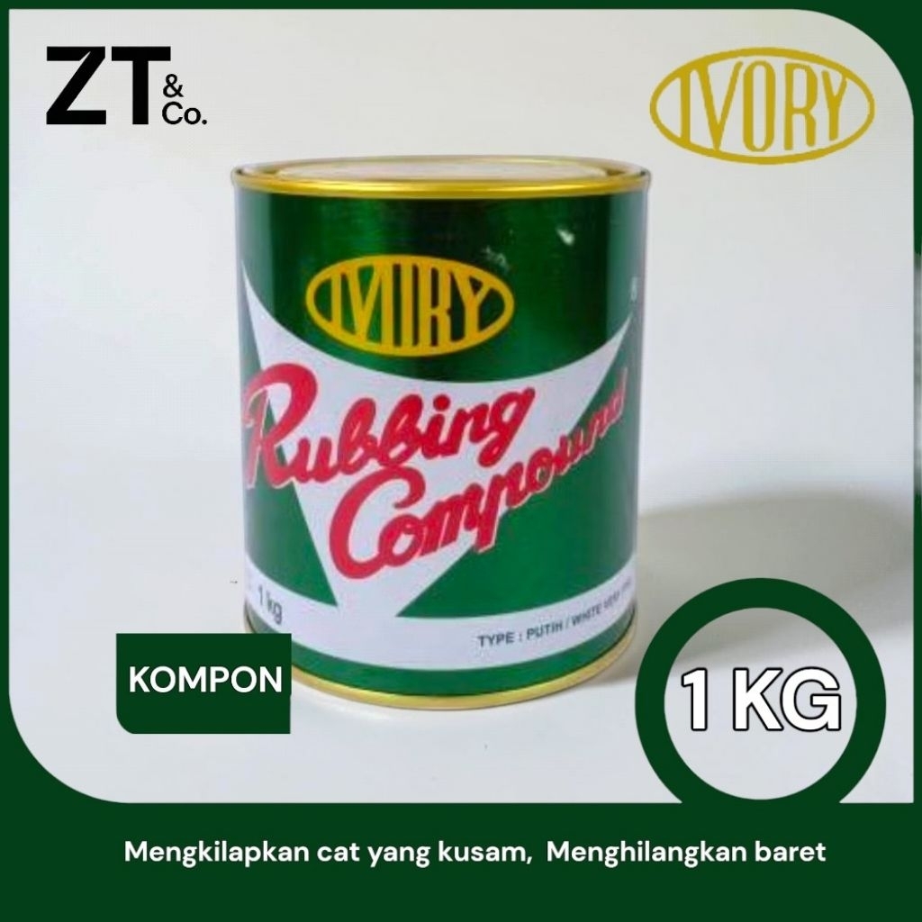 Rubbing Compound Ivory - 1KG Putih | Ivory Kompon Putih | Kompon Poles Mobil
