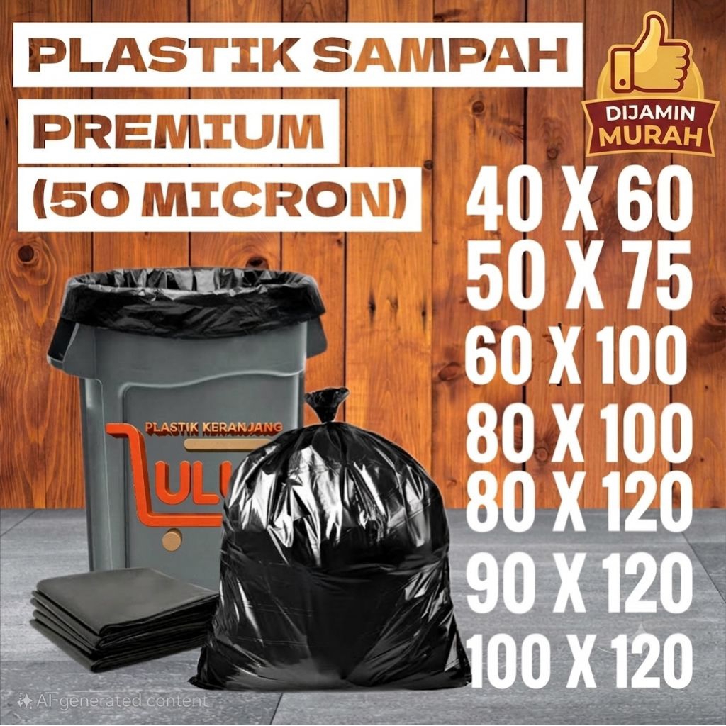 Kantong Plastik Sampah/Trash Bag/Kresek Sampah/Plastik Sampah/Plastik Sampah Murah/Kresek Sampah Mur