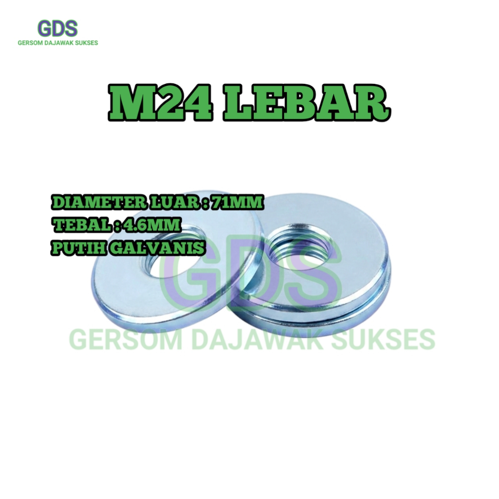 Ring Plat Lebar M24 x 4.6 x 71 Galvanis / Ring Plat Lebar Galvanis Putih