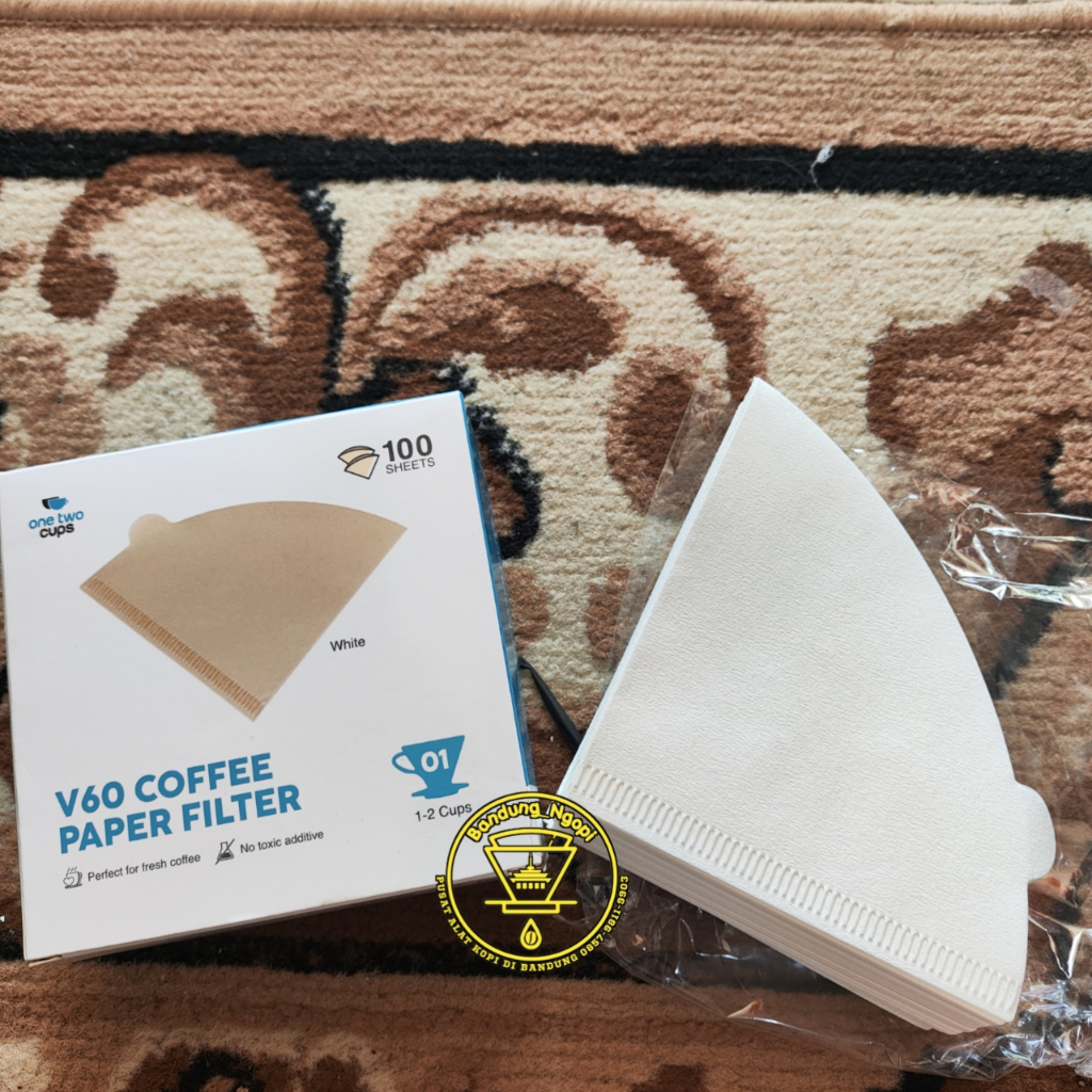 One Two Cups Paper Filter Kertas Kopi V60 Ukuran 01 isi 100 lembar Untuk 1-2 Cup Kopi Nikmat