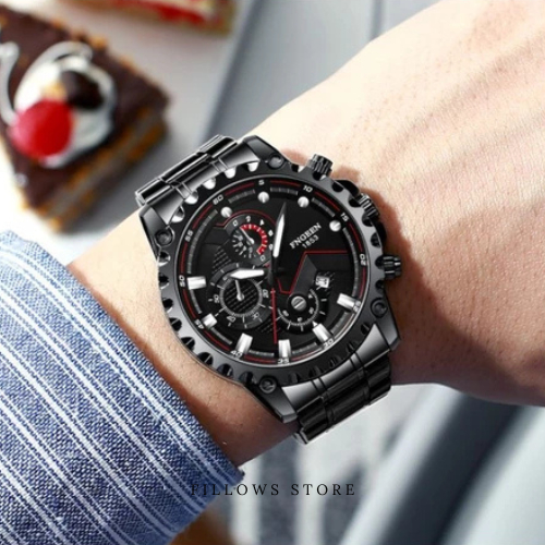 Jam Tangan Pria Fngeen 5757 Stainless Steel Quartz Fashion Gaya Kece Anti Air Terbaru