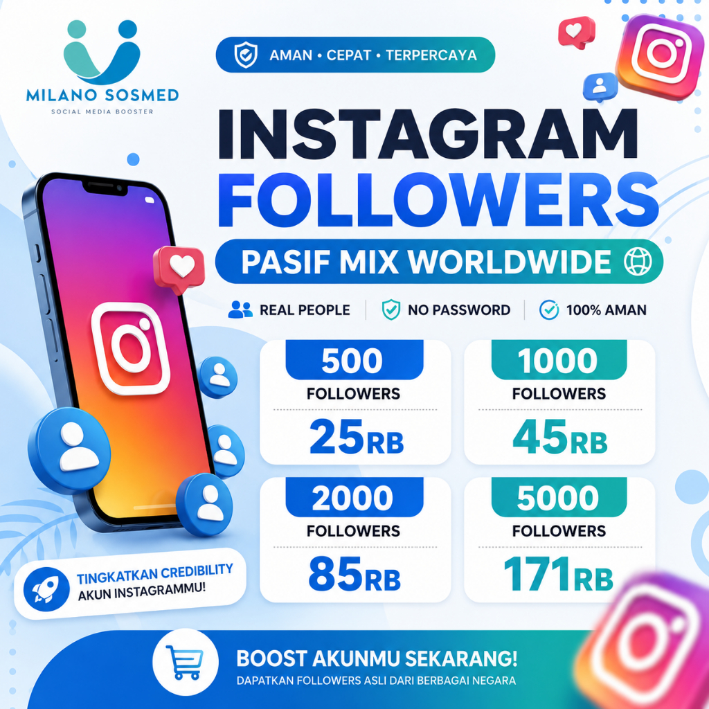 [PROMO] INSTAGRAM FOLLOWERS MIX PASIF PREMIUM BERGARANSI