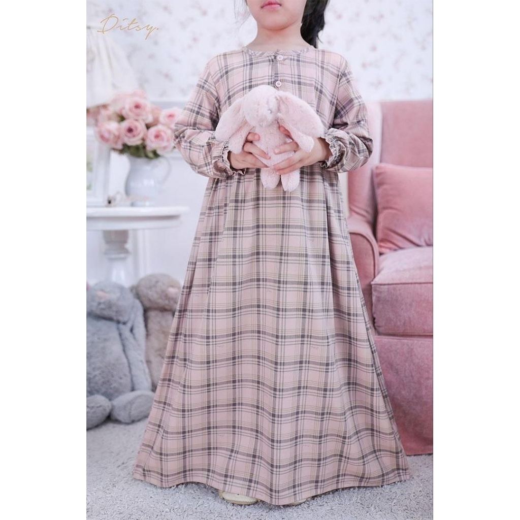 Gamis Anak Ditsy Little Teya Pink