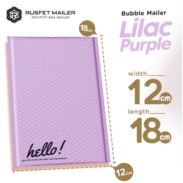 Amplop Bubble Lilac Purple 12x18 Rusfet Bubble Mailer Murah