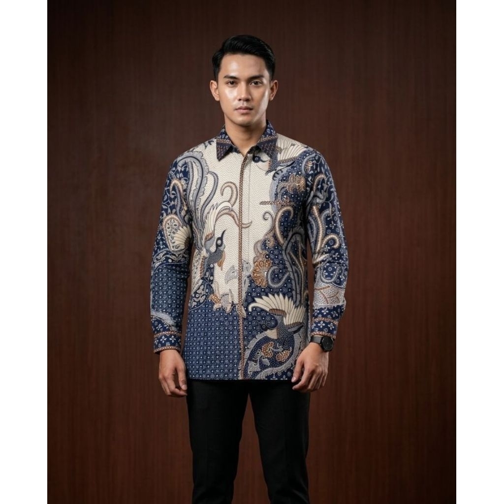 Batik Cantieq Exclusive - BUMISVARNA| Batik pria premium bordir smock | Kemeja batik pria semi jas m