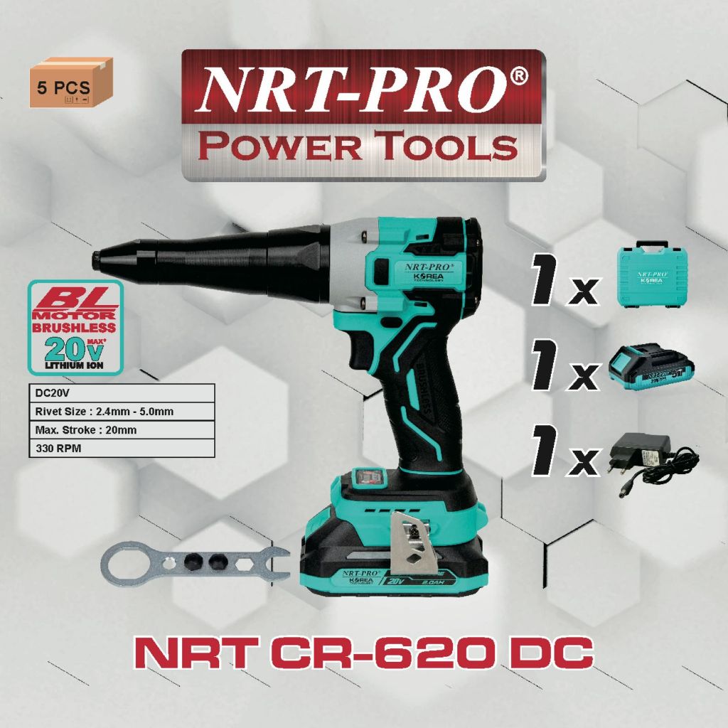 Cordless Rivet Gun Brushless CR 620 DC NRT Pro 20V