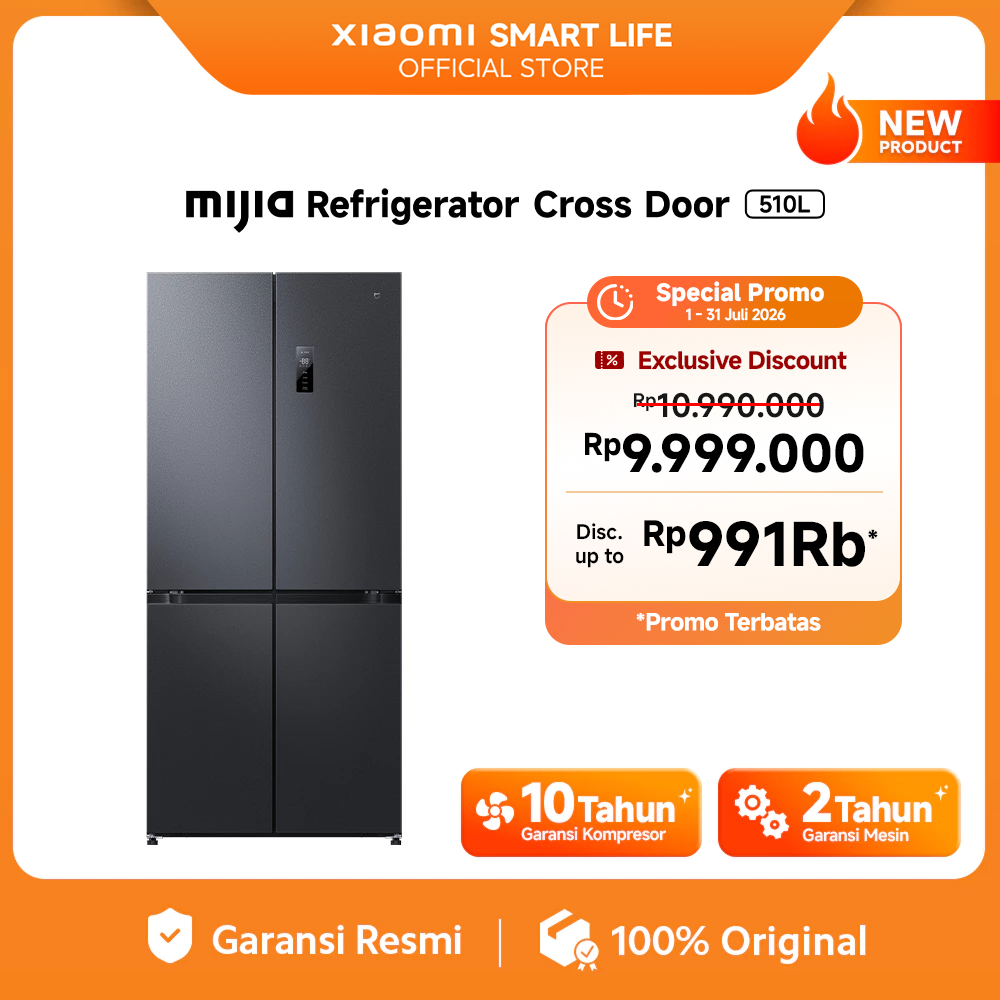 Xiaomi Mijia Refrigerator Cross Door 510L | Smart Control |  510L Big Capacity & Ultra-Slim Design |
