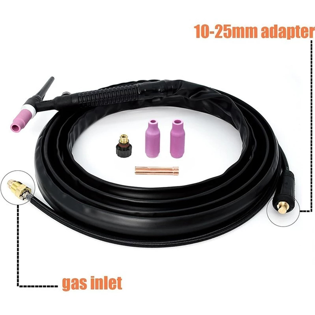 Satu Set Stang Las Argon Obor Las Listrik Pemisahan Gas Listrik Kabel Panjang Konektor Nut M16 Alat 