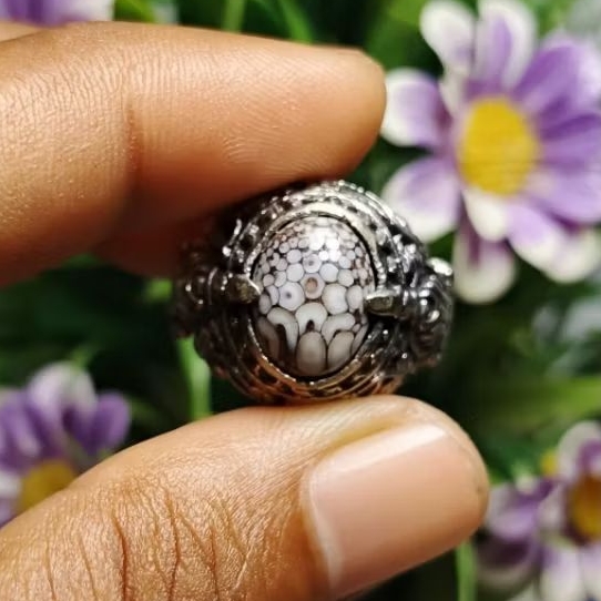 Cincin Batu Akik Jipen sisik ular dari Madura