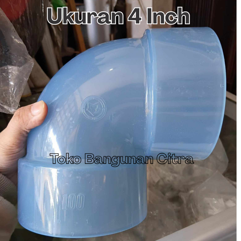 Elbow 90 Derajat Bening 4 Inch D Rucika Transparent Knie Knee Belokan Sambungan Pipa Paralon Fitting