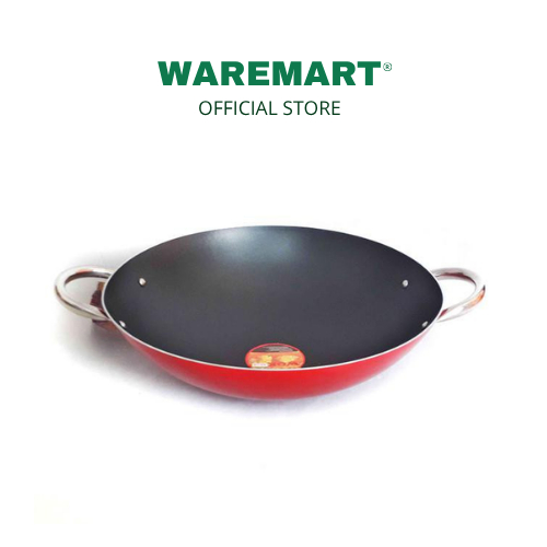 WAREMART Wok Pan 30, 32, 36, 40 cm Kuali Teflon Anti Lengket Wajan Supra Penggorengan