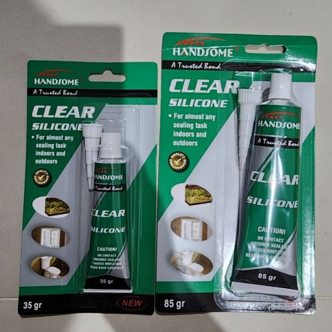 SAB Lem Kaca Silicone Odol Tube Besar 85 gr gram Handsome Lem Kaca / 35 gram Lem Silicon Sealant Tub