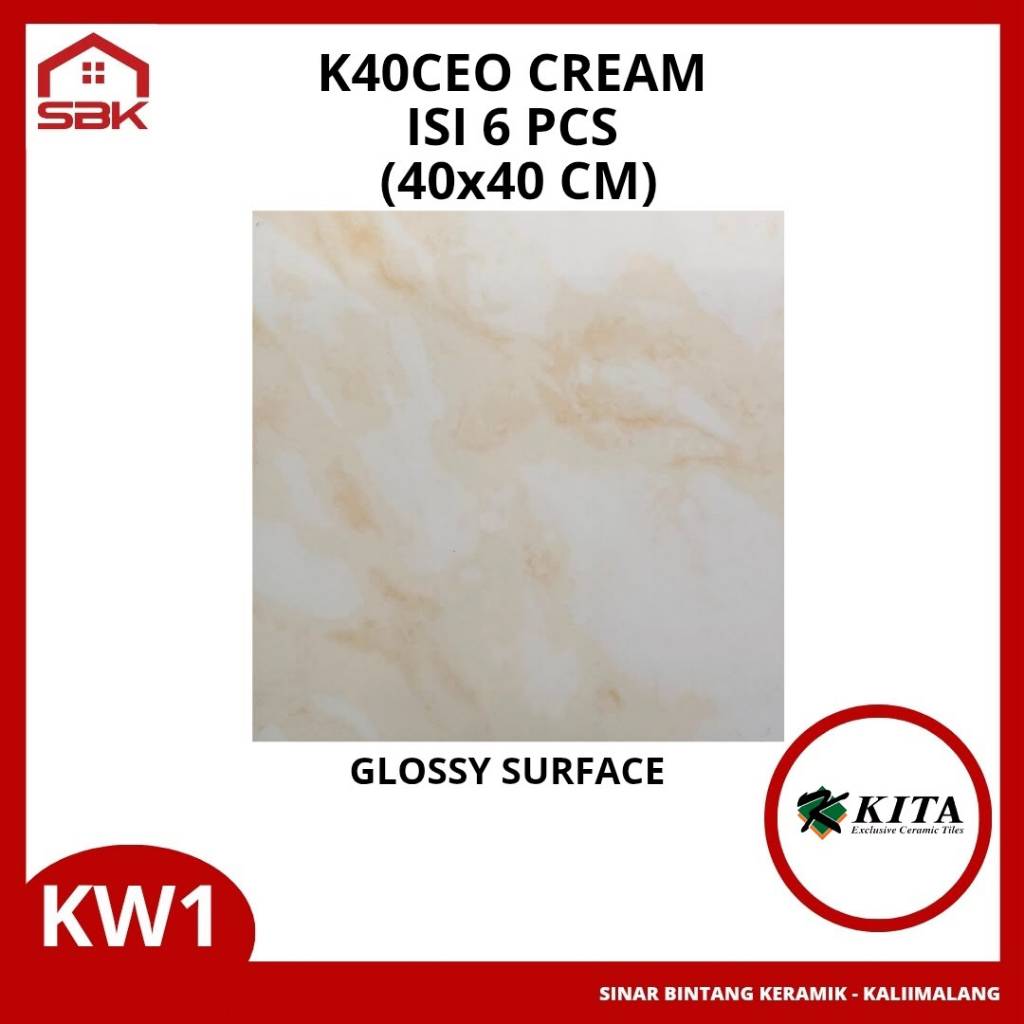 Keramik Lantai Ruangan 40x40 K40CEO Cream Kita