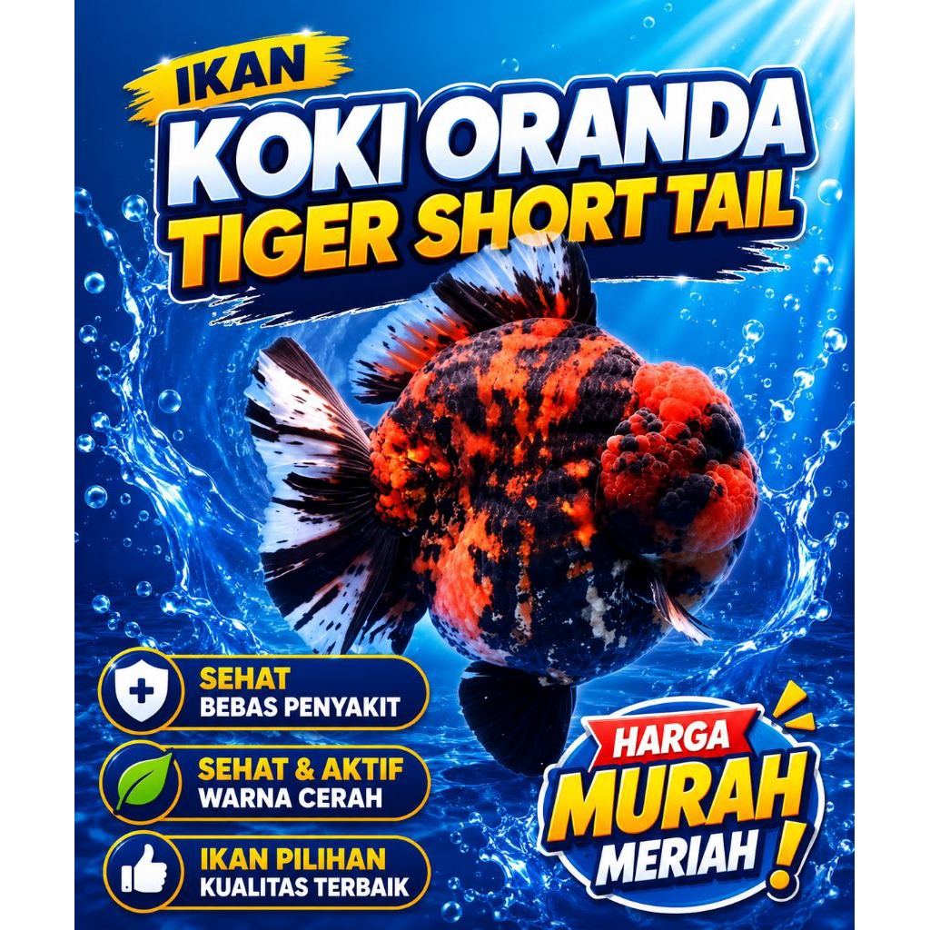 ikan koki oranda tiger short tail