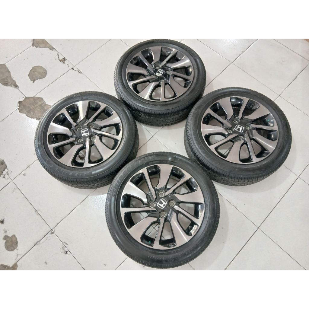 velg copotan brio RS R15 plus ban 185/55 BS tahun 2025 kondisi aman siap pakai