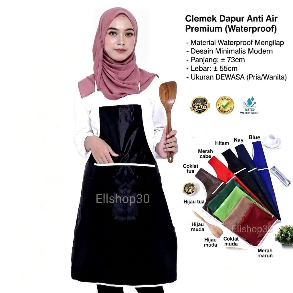 Clemek Dewasa polos celemek waterproof pelindung ketika memasak
