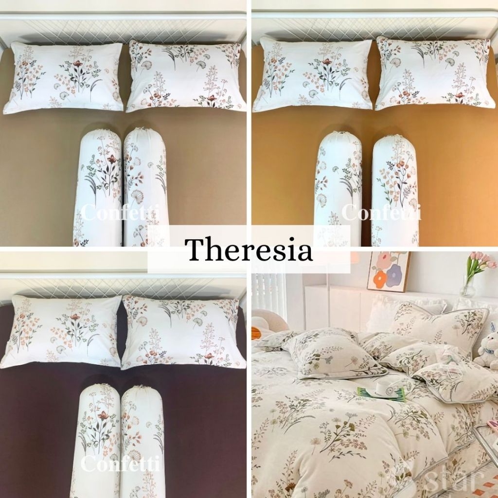 Confetti Sprei Kaos||Sprei Anti Kusut||Sprei Anti Geser||Sprei Karet Keliling Motif Theresia