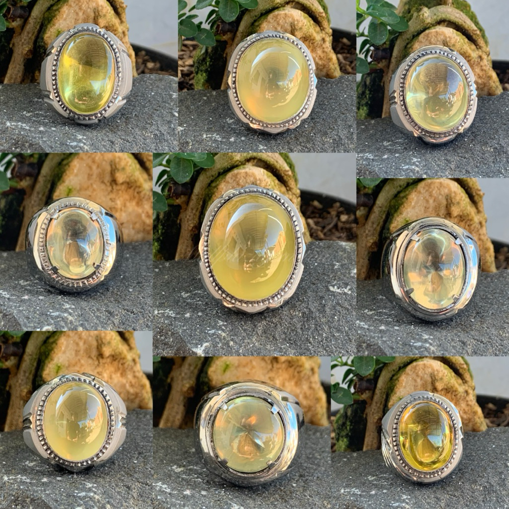 batu citrine quartz super clean ring monel handmade / cincin batu citrine kualitas super / batu citr