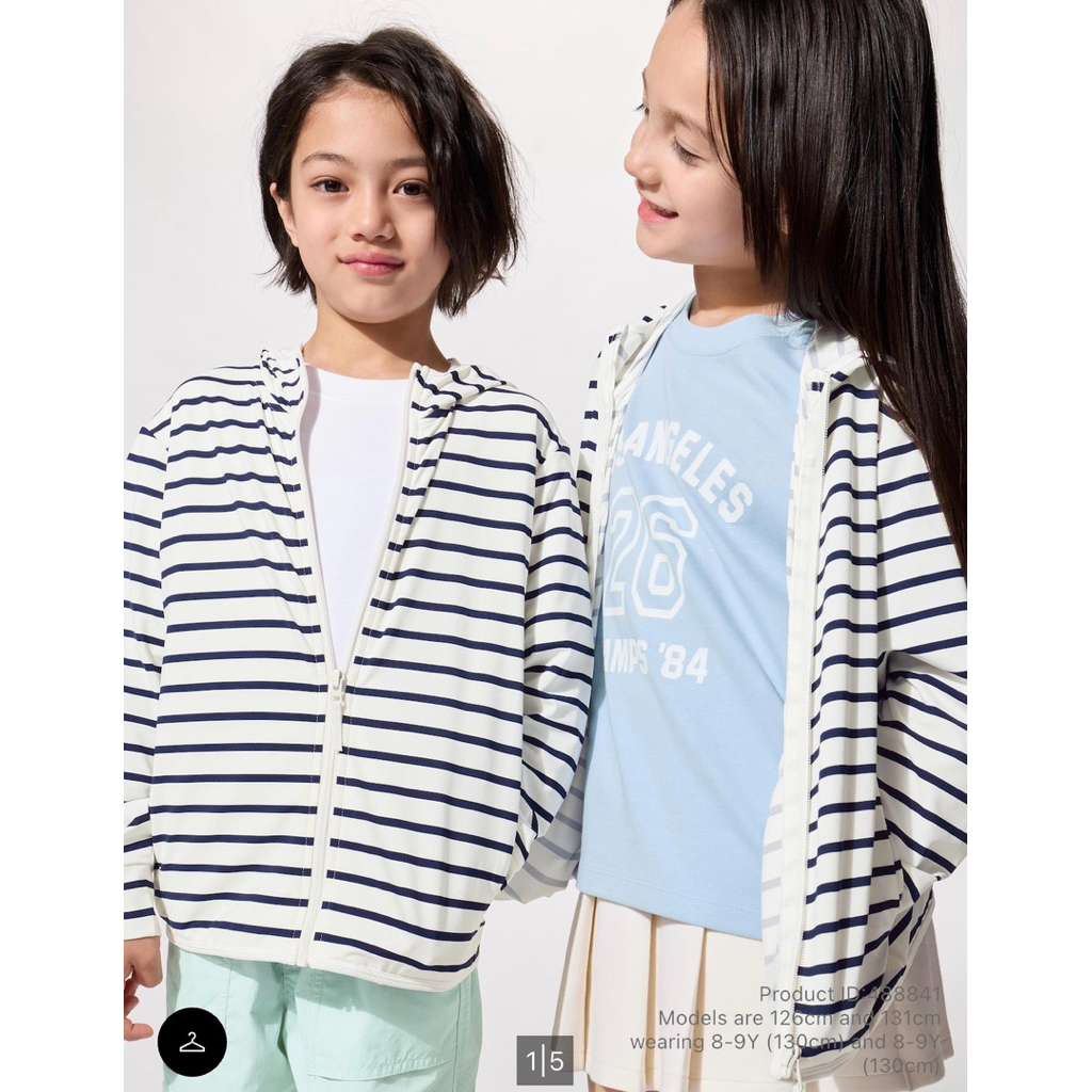 UNIQLO KIDS AIRism UV Protection Full-Zip Hoodie Jacket Anak