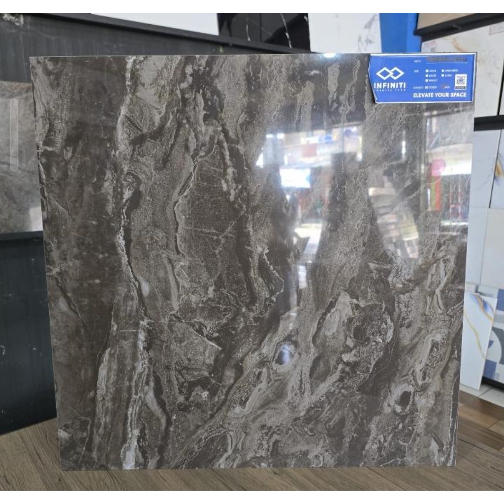 Granite  60x60 Infiniti Trenton Black Black / Glossy