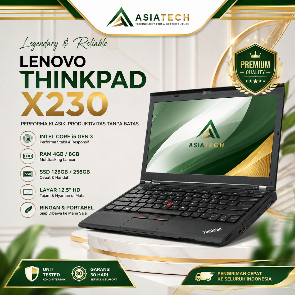 Laptop Lenovo ThinkPad X230 Core i5 Ram 8Gb SSD 256Gb Murah / Bergaransi 100%