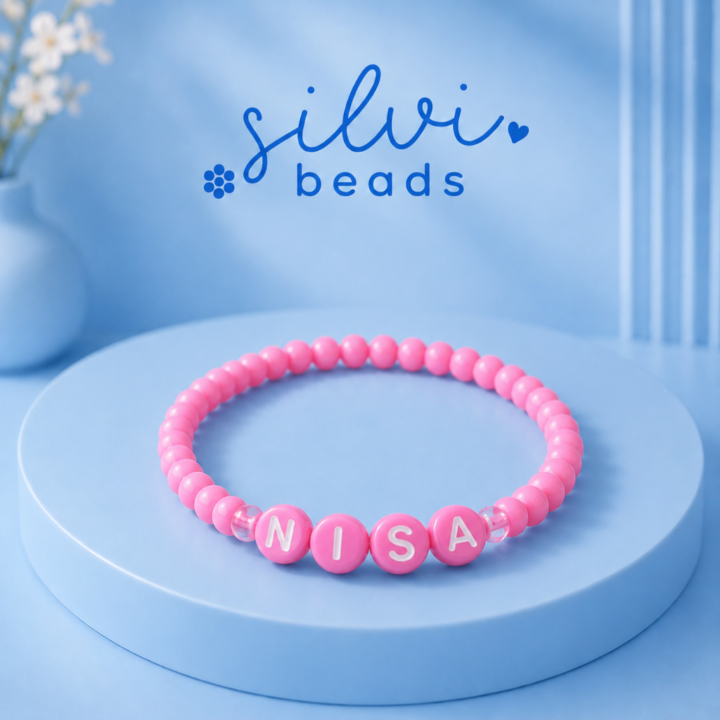 Gelang Nama Bayi Custom Handmade | Gelang Manik Bayi Lucu | Gelang Beads Personal Nama | Kado Newbor