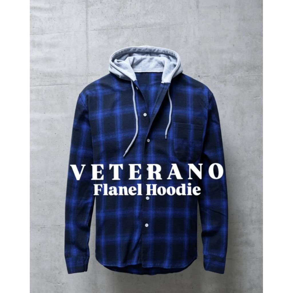 FLANEL HOODIE MOTIF VETERANO WOLL PRIA/UNISEX BEKASPAKAI