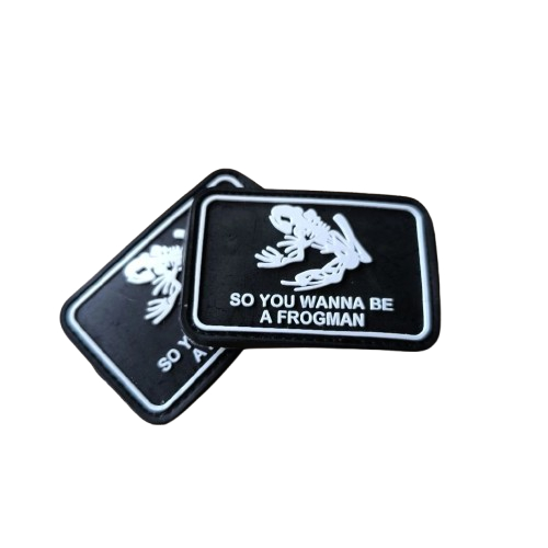 patch rubber logo frogman - tempelan emblem karet aksesoris