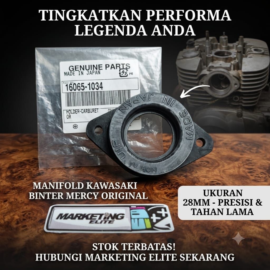 Manipol Manipul Manifold Intake Binter Mercy JAPAN PNP Tiger Megapro GL CB Bebe kode 16065-1034