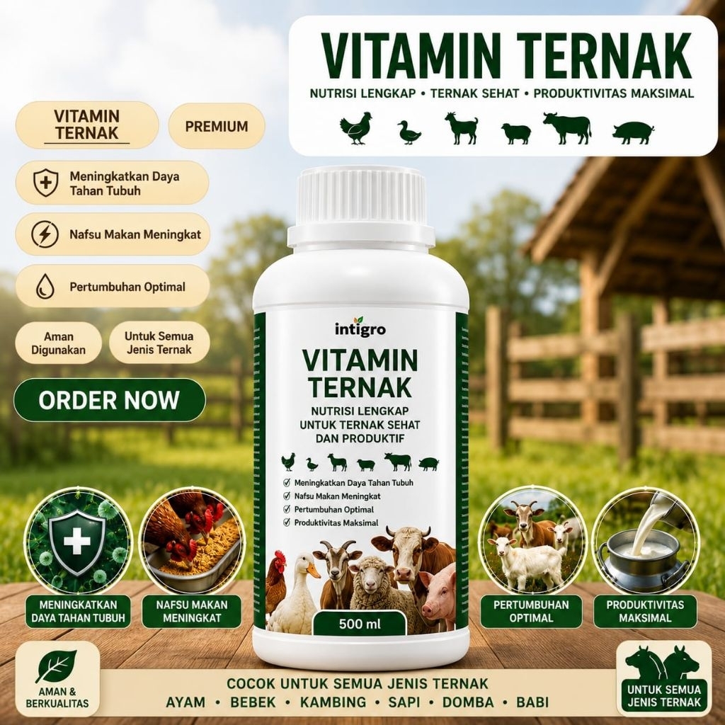 Vitamin Ternak Sapi / Obat Penggemuk Sapi Kambing Ayam Bebek Babi / Vitamin Sapi / Vitamin Ternak Sa