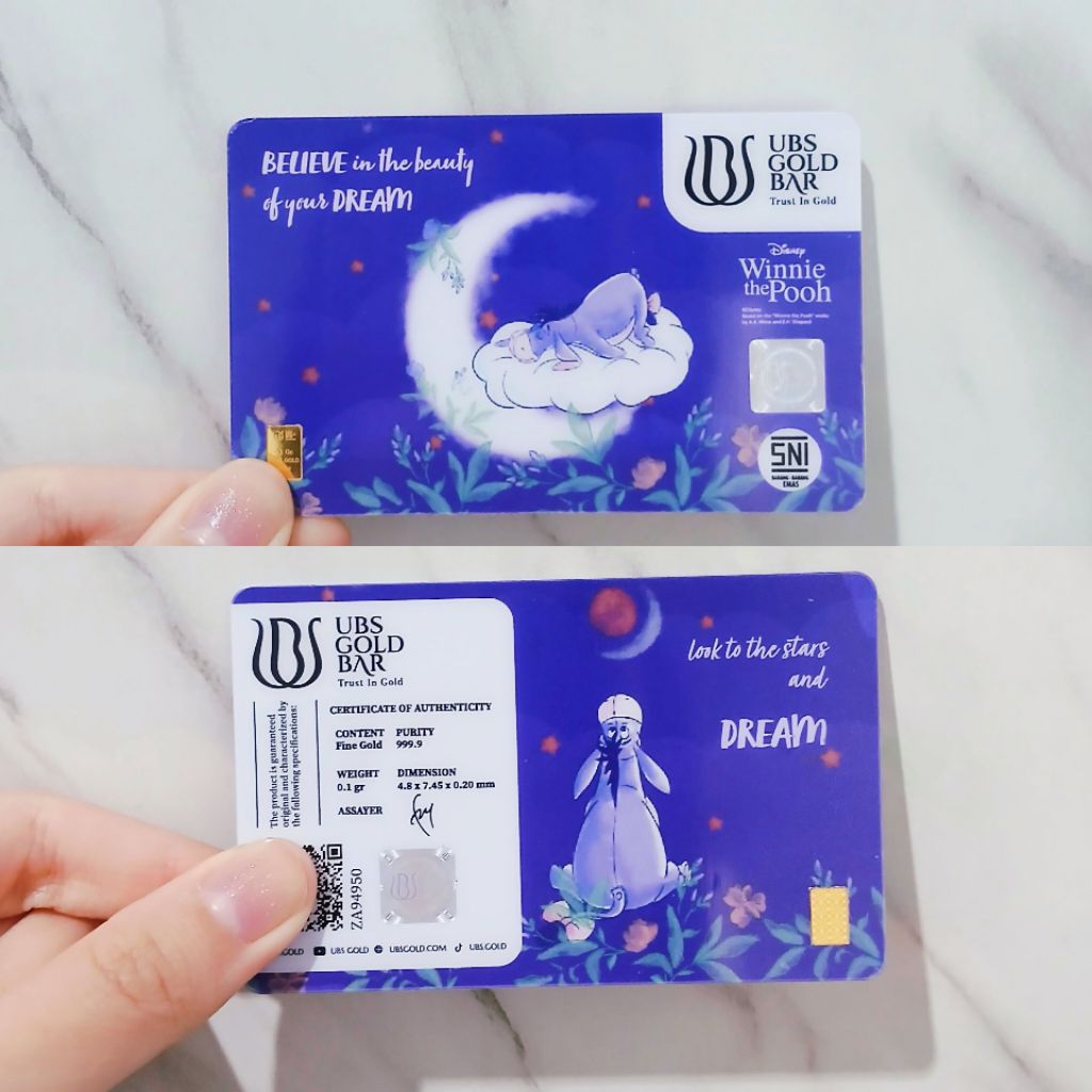 Logam Mulia UBS 0.1 gr Winnie The Pooh Eeyore LM UBS 0.1 GRAM EEYORE