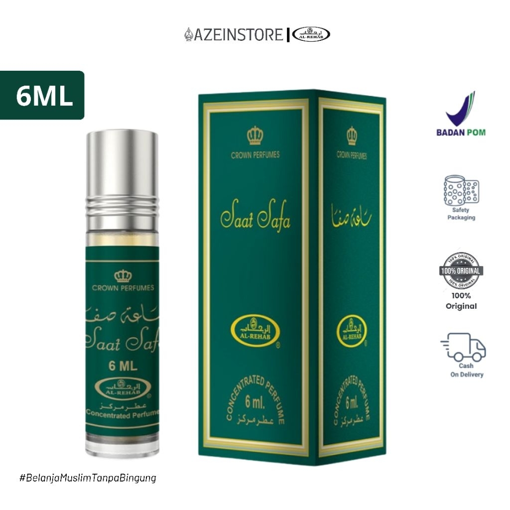 Parfum Al Rehab Saat Safa Roll On 6ml Non Alkohol Tahan Lama Parfum Arab Pria Wanita Minyak Sholat