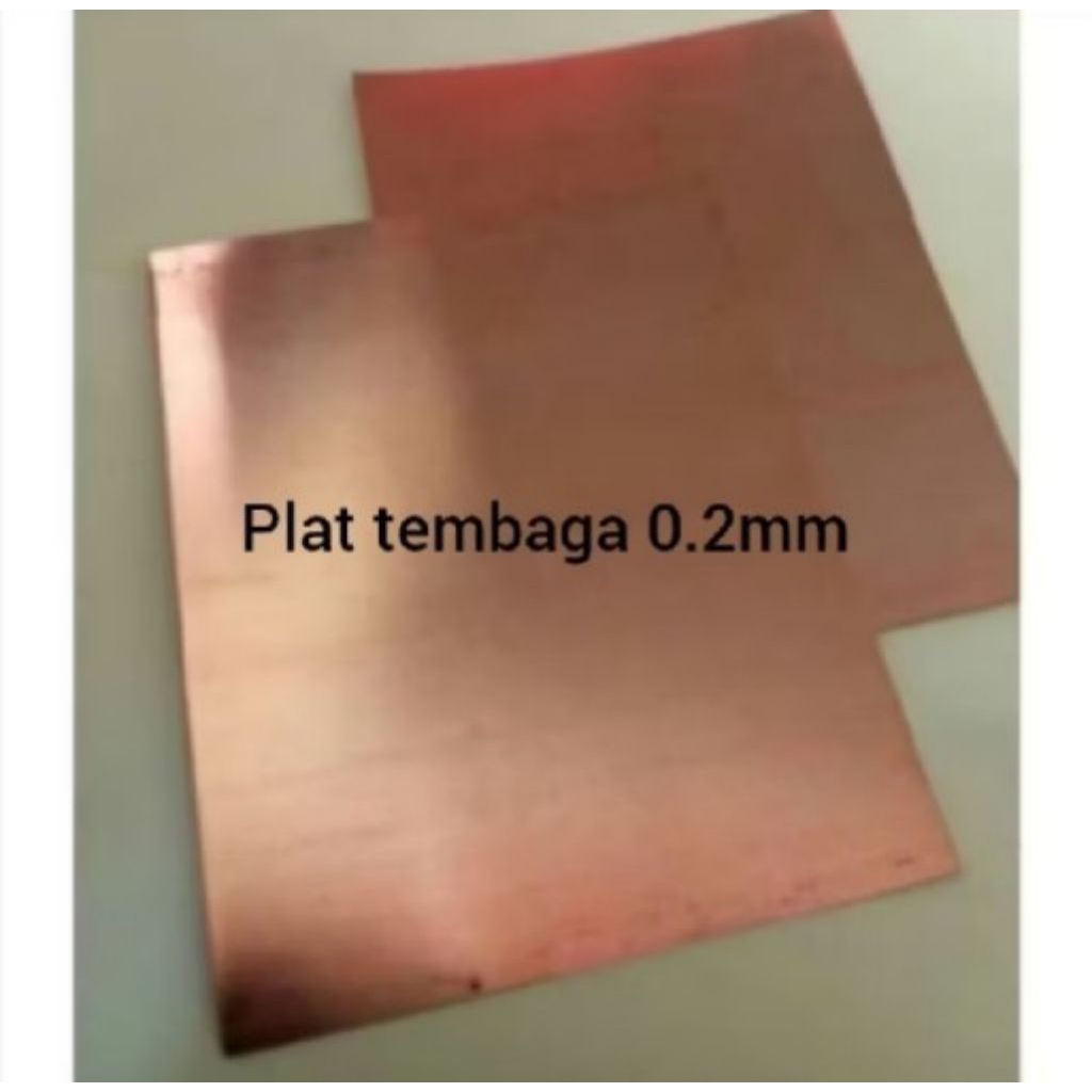 plat tembaga murni 0.2mm x 15cm x 15cm. 15cm x 16.5mm/lembaran
