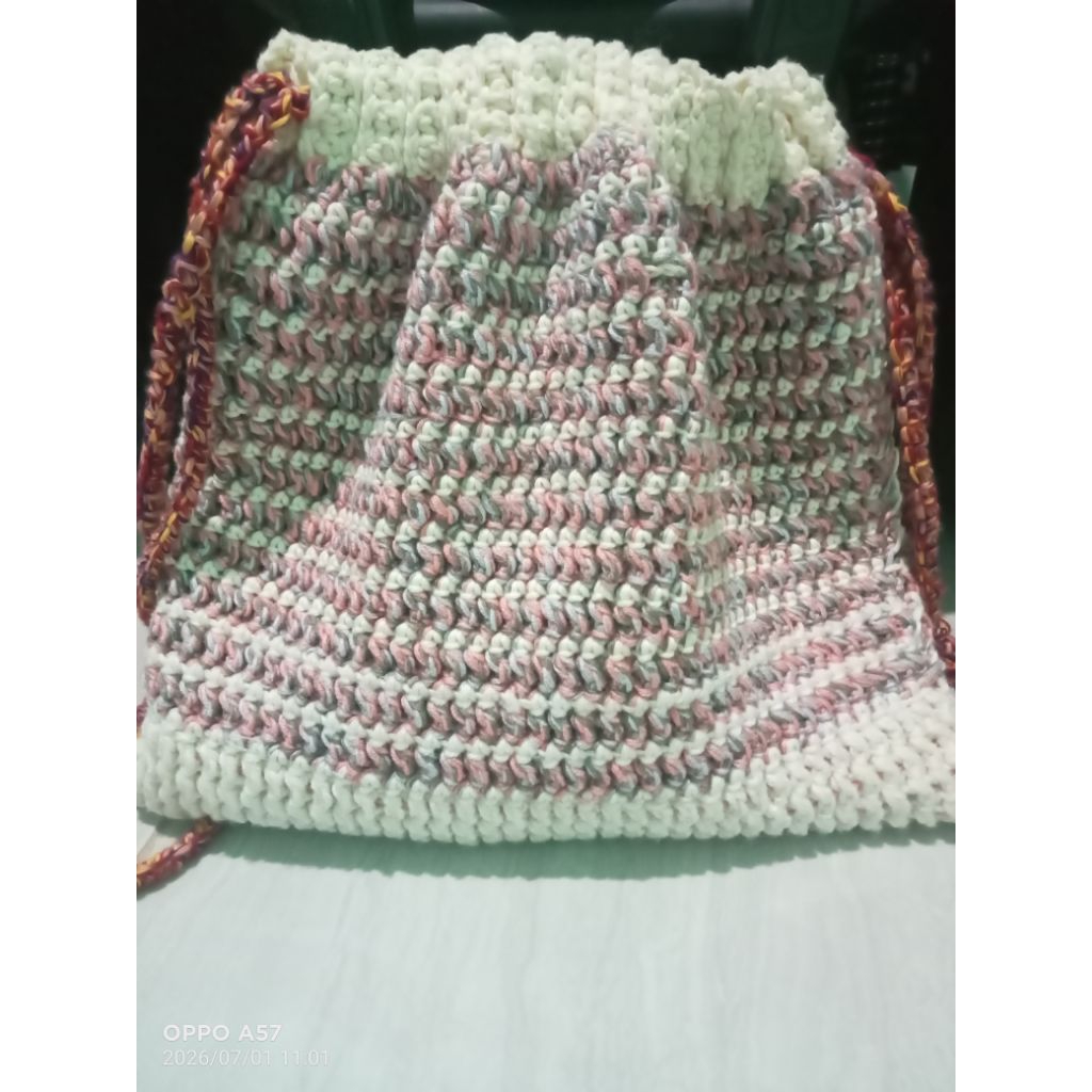 Tas Serut Rajut Tebal/Tas Rajut Sandang (BackPack Crochet Mini) 100% Handmade