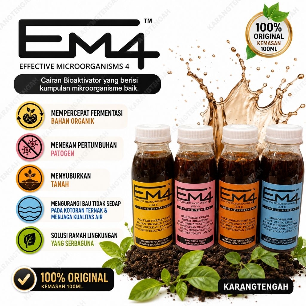 EM4 Pertanian, peternakan, pertanian, pengolahan limbah | 100 ML repack