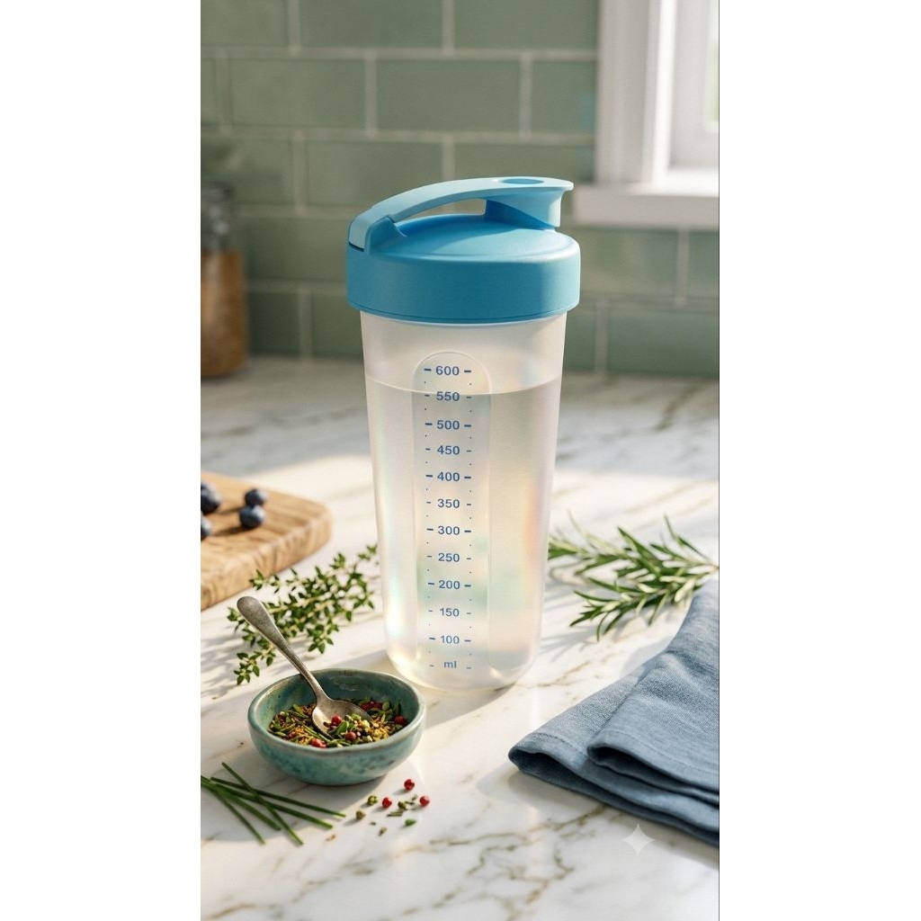Tupperware Quick Shake 680ml Blue Lid - botol shaker tupperware new @L