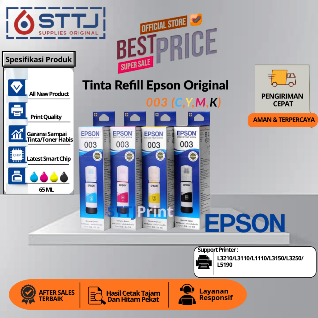 Tinta Printer Epson 003 | Tinta Epson 003 Original