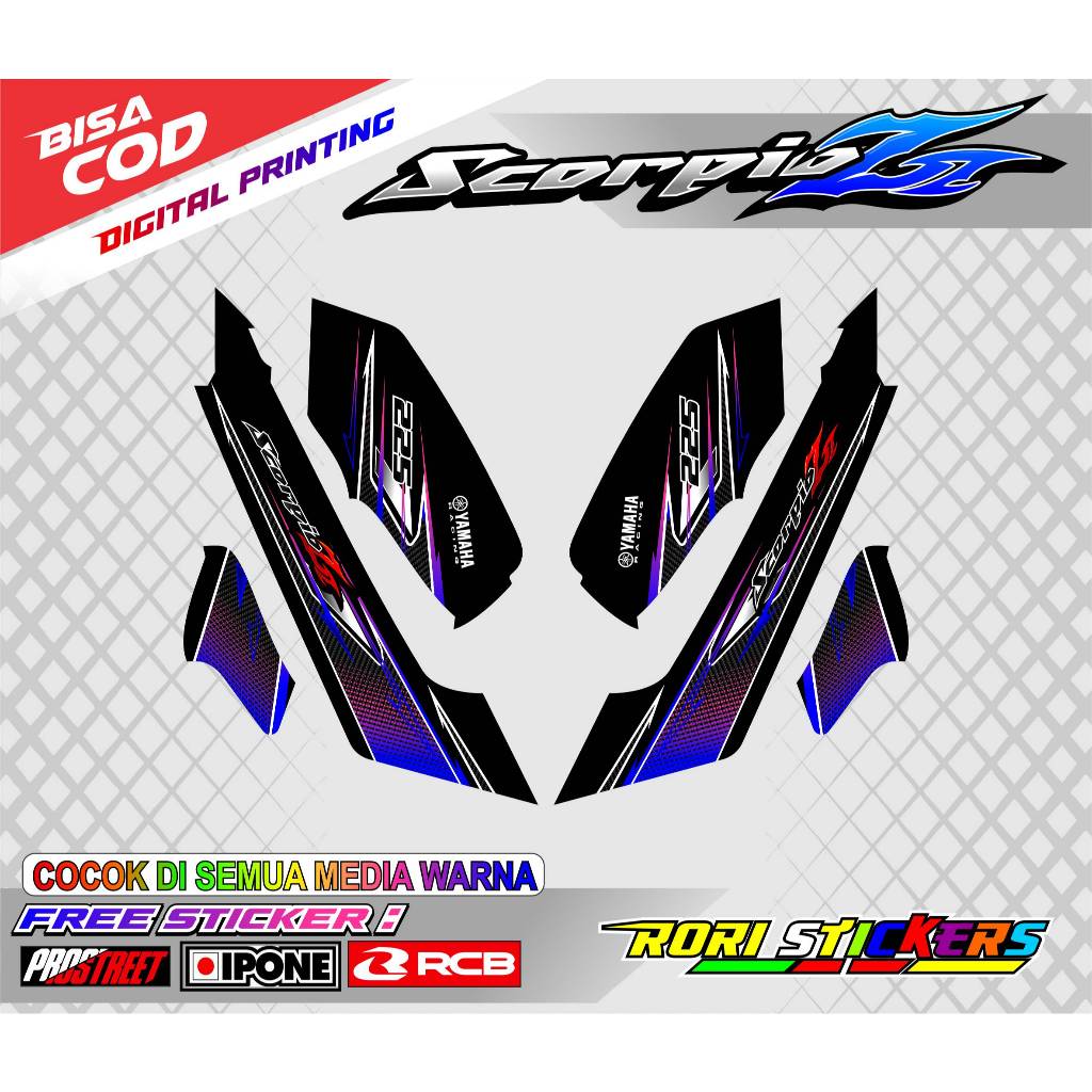 STRIPING VARIASI YAMAHA SCORPIO Z / STICKER LIST VARIASI MOTOR SCORPIO Z