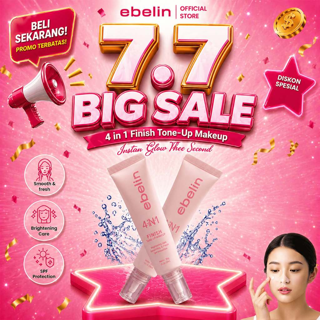 [BIG SALE 7.7] Ebelin - 4-In-1 Magic Finish Tone Up Makeup Brightening Cream | Mencerahkan Kulit Sec