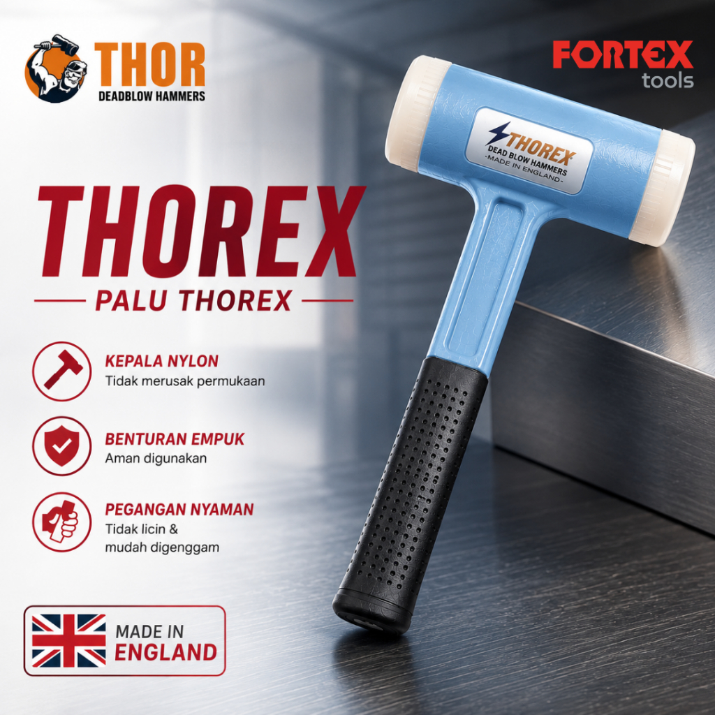 Fortex - Thor Palu Thorex Dead Blow Hammer Nylon Original, Made in England, Heavy Duty