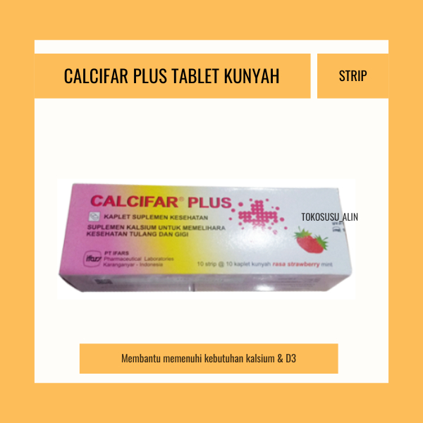 CALCIFAR - CALCIFAR PLUS STRIP 10 TABLET KUNYAH - KALSIUM SUPLEMEN IBU HAMIL & MENYUSUI