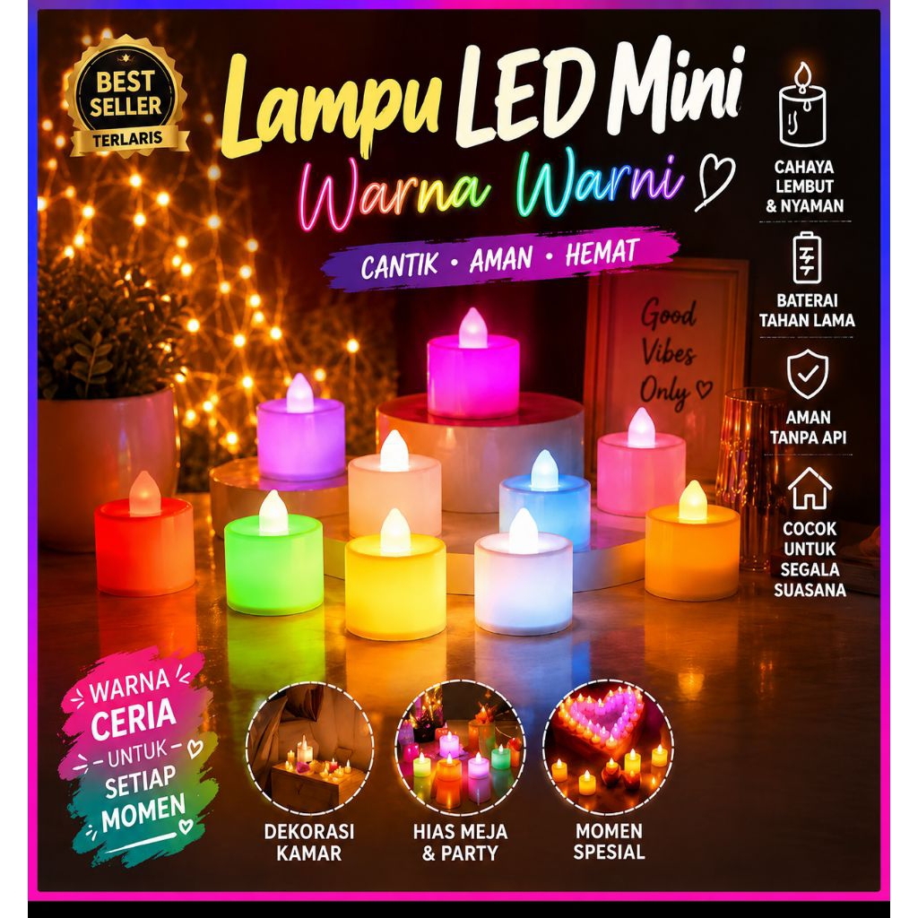 Lampu Lilin LED / Lampu Hias Lilin Dekorasi Meja, Ruangan