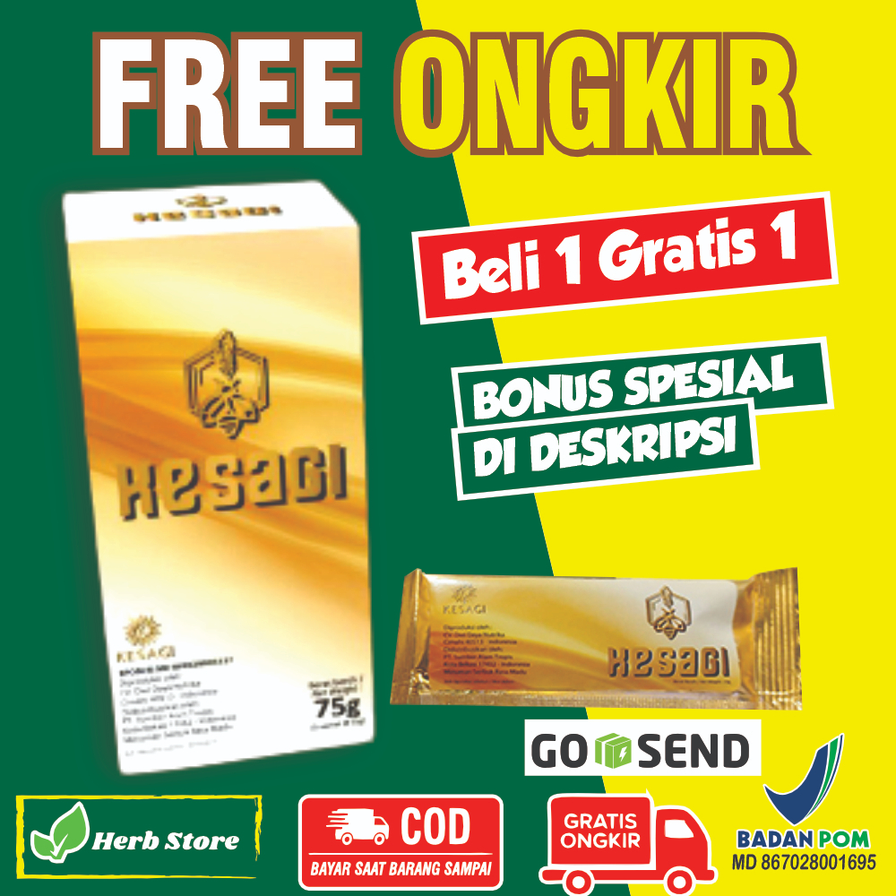 kesagi Minuman serbuk rasa madu hutan dan gingseng herbal alami 5 sachet