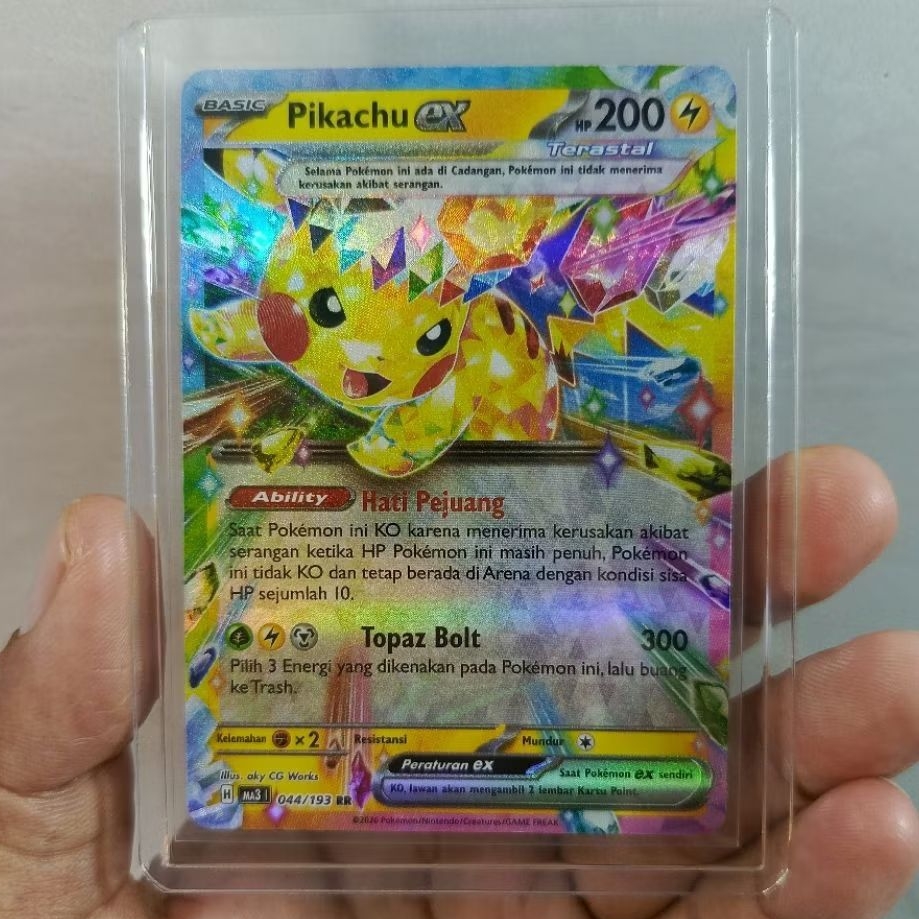 Kartu pokemon pikachu ex RR kilat rasi | kartu pokemon TCG original Indonesia | dapat toploader | ka