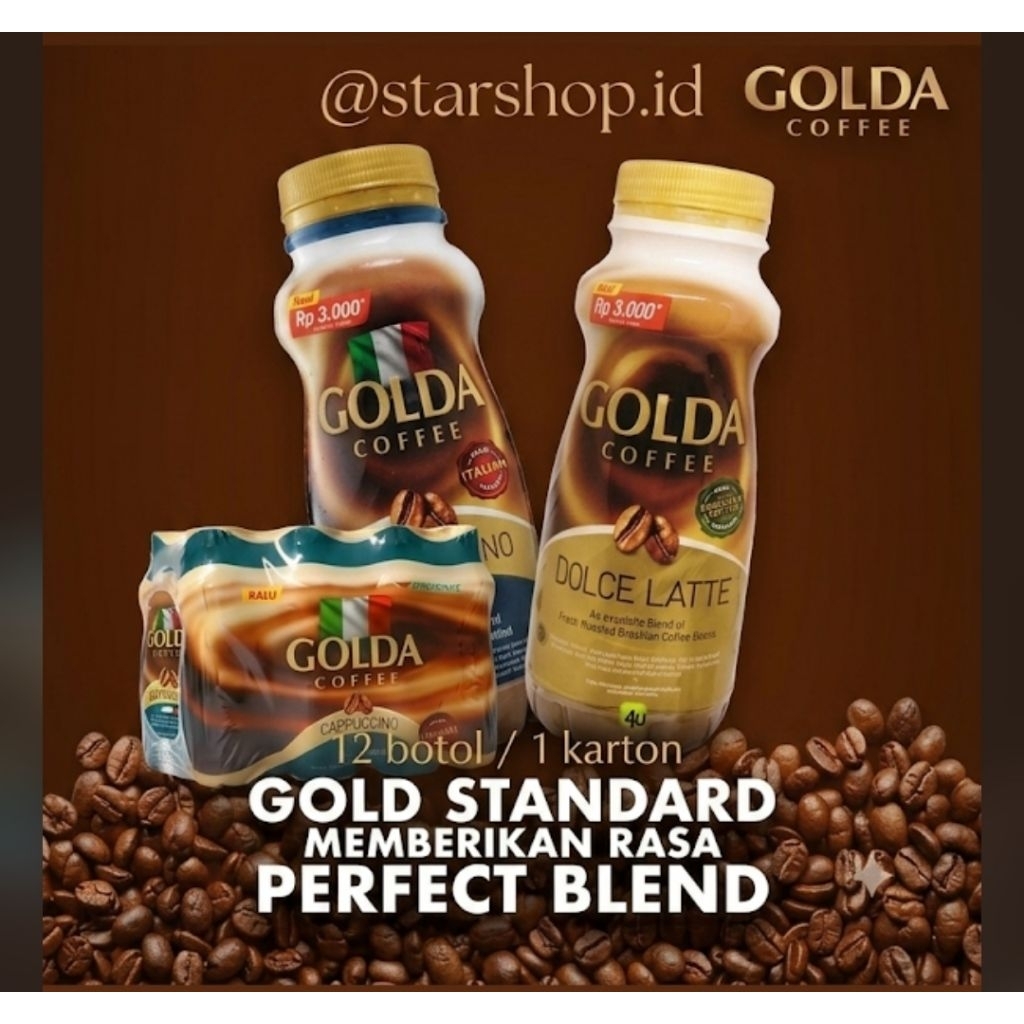 Golda Coffee 1 KARTON 12 Botol - Dolce Latte dan Cappucino 1 DUS / 1 PACK Grosir / Eceran