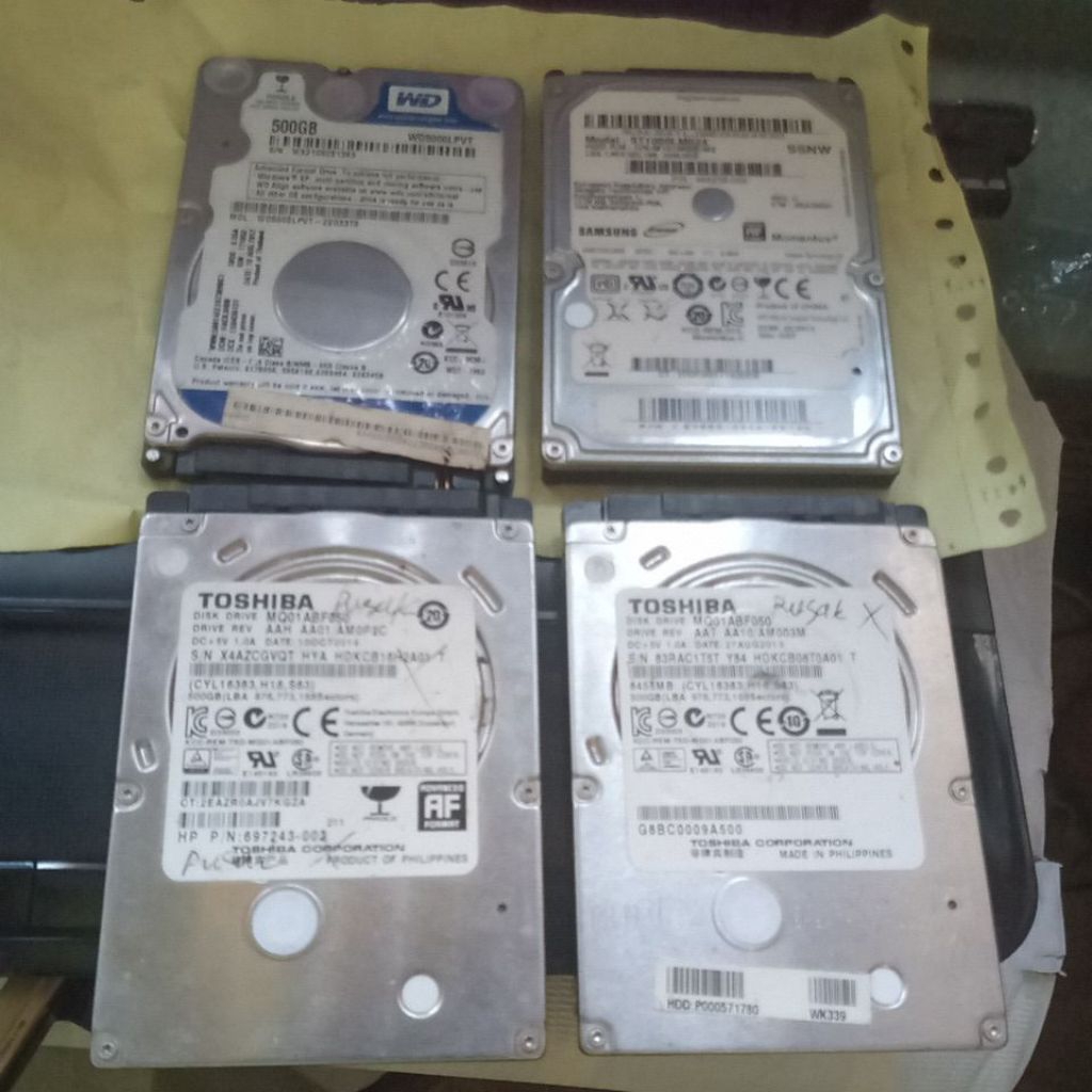 HDD Laptop 2.5" rusak No detect 500gb 1TB
