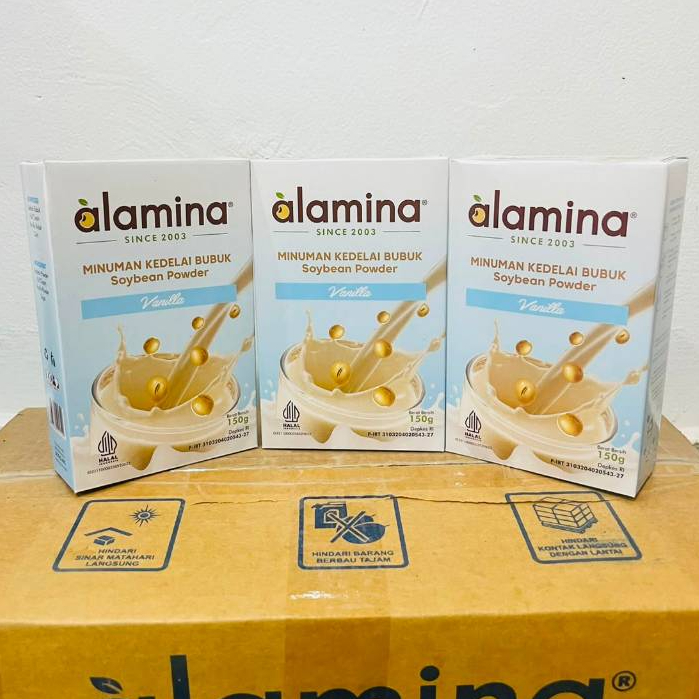 Susu Kedelai Bubuk Alamina Vanila 150g, Serbuk Kedelai, Tidak Mengandung Laktosa
